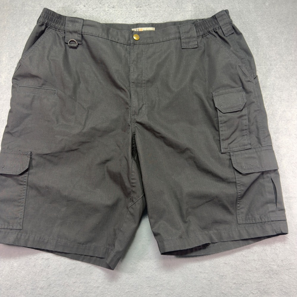 5.11 Tactical Mens Black Ripstop Cargo Shorts 42x10 Elastic Waist Multi-Pocket